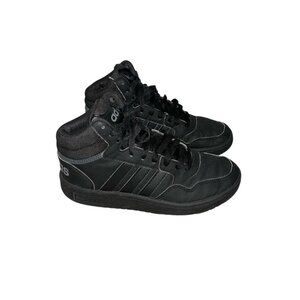 Adidas Hoops Mid 3.0 K Core Black Mid Shaft Lace Up Athletic Shoes Youth Size 3